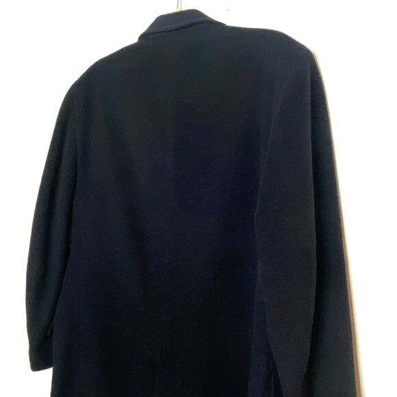 Lanzetti Blue Pure Cashmere Long Lined Winter Elegant Tailored Workcore Coat - Picture 12 of 13